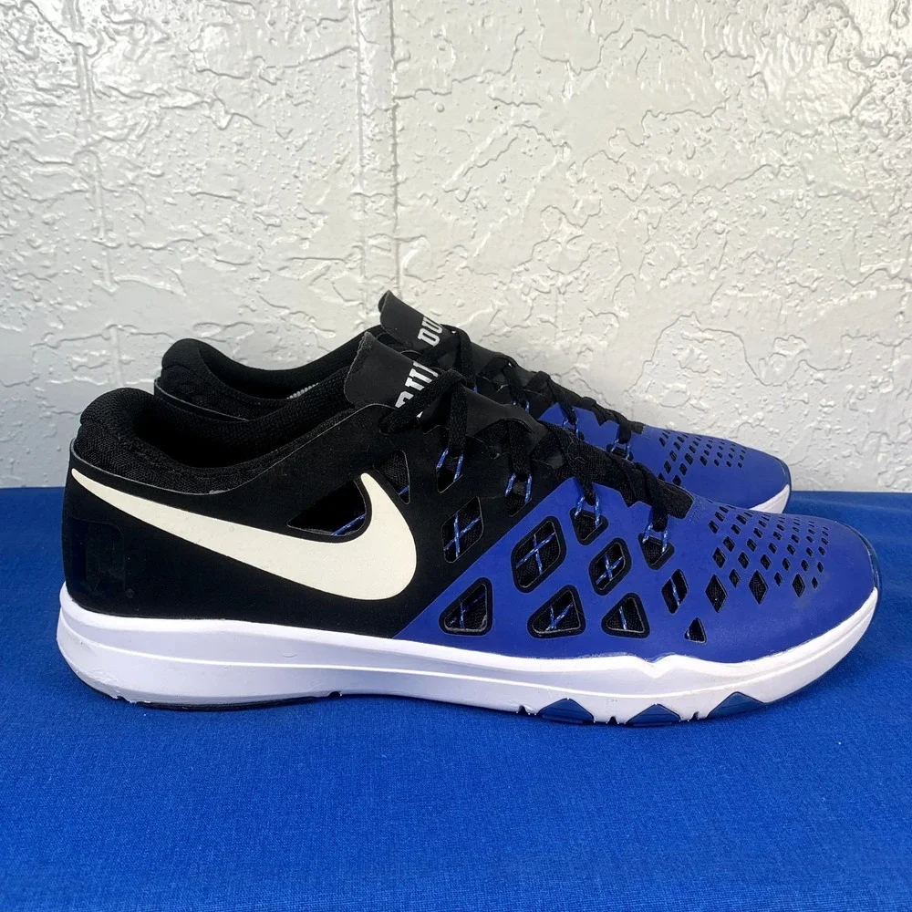 Nike Train Speed 4 Duke Blue Devils Mens 14 Black Blue Sneakers 844102-410